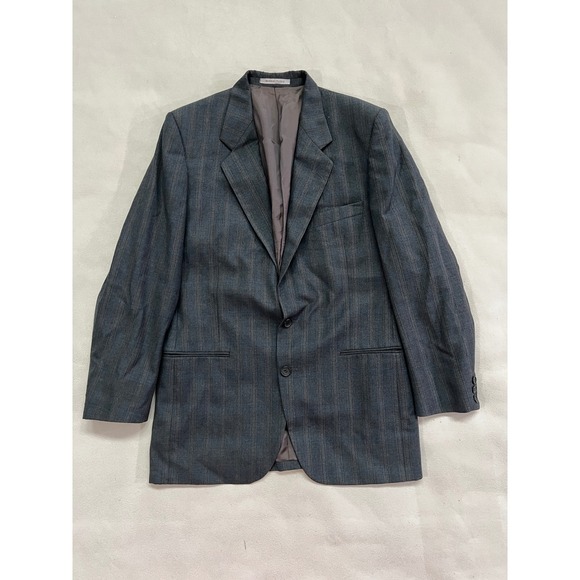 Vintage Yves Saint Laurent YSL Grey Pinstripe Wool Blazer Made in France